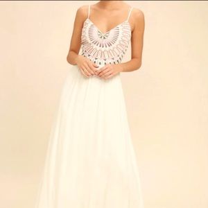 Lulu’s ascension embroidered maxi dress